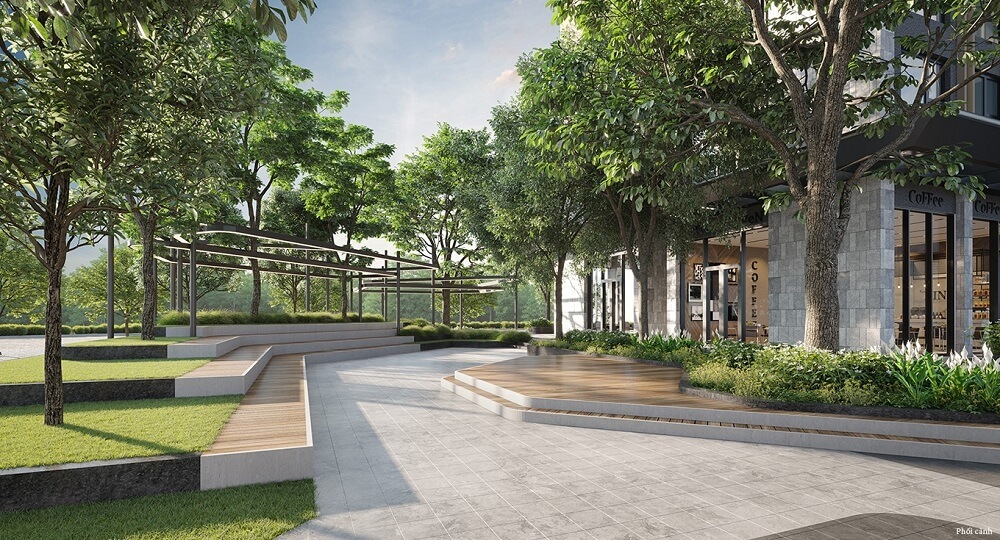 Khu vực sân khấu biểu diễn ngoài trời phục vụ cư dân